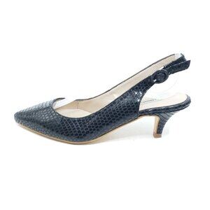 About Arianne Frida Womens Slingback Kitten Heels Black Leather Snake EU 36 US 6